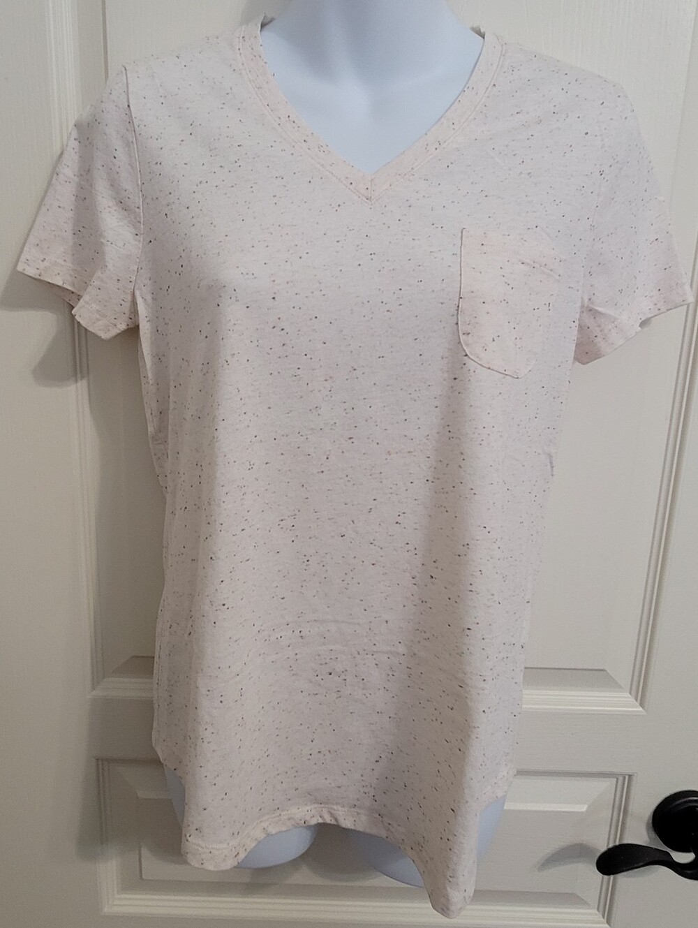 💰 (3 For $15) Faded Glory Short Sleeve Tee - Sz M, Cream Speckle, Like New